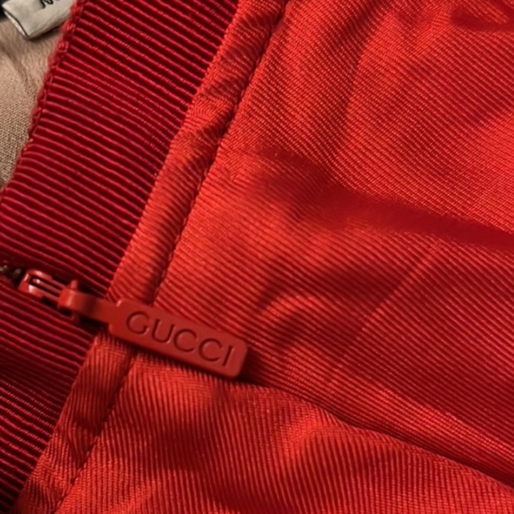 GUCCI Lace-paneled silk-twill skirt - Picture 12 of 12